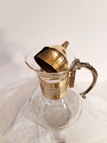 Vintage Princess House Copper Coffee Tea Pot Carafe Warming Stand 14" Tall - Picture 8 of 17