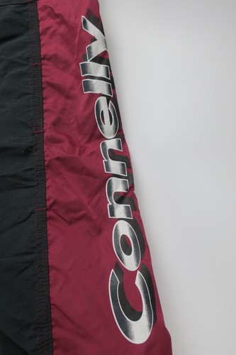 Vtg 90s y2k Connelly surf Metal Snap Board shorts Trunks Stripe Sz 32 Black Red - Picture 6 of 12
