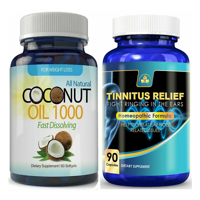 #ad #ad Tinnitus Relief Ear Ringing Supplement amp; Coconut Oil Weight Loss Capsules Combo $51.30