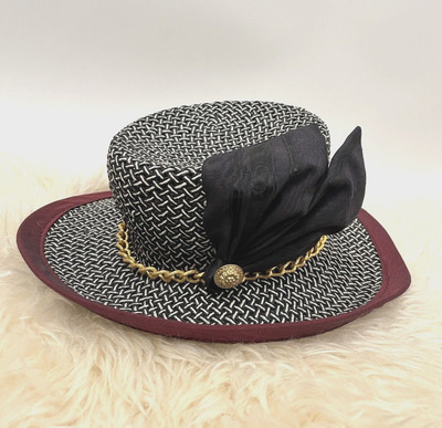 Whittall & Shon Vintage Derby Straw Hat Blue Bow | eBay display picture 1