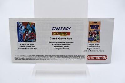 RARE Gameboy Arcade Classics Insert ''Save Big Bucks'' Nintendo OEM Official