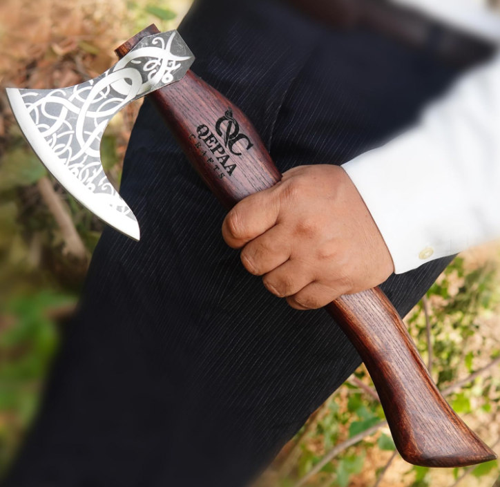 Custom Handmade Carbon Steel Viking Axe NORSE Axe Throwing Norse with