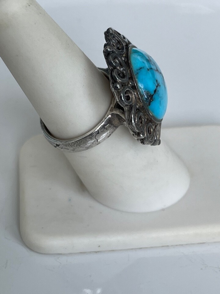 希少✨vintage silver925 turquoise ring 指輪 925 STERLING SILVER & TURQUOISE RING SIZE 6.75 | eBay