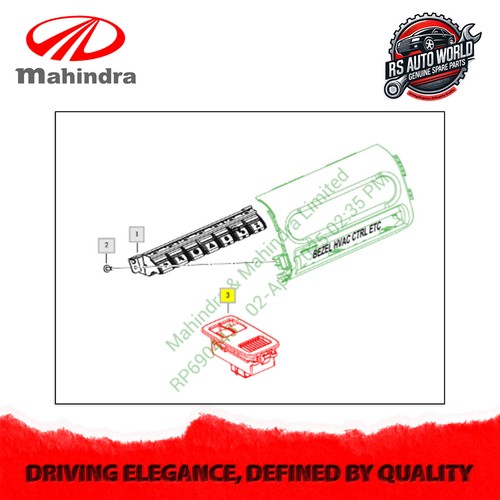 Genuine Mahindra power window main switch for Thar 2020-2025 0111JW500011N - Picture 6 of 6