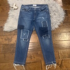 Derek Lam 10 Crosby Womens Jeans Mila Mid Rise Patchwork Girlfriend Size 29