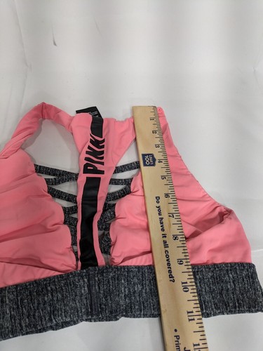 Victoria's Secret Pink Ultimate Cage Front Unlined Sports Bra Coral Pink M C80 - 第 7/8 張圖片