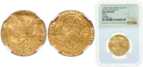 France 13801422 1 Gold Ecu Gold 999 NGC UNC