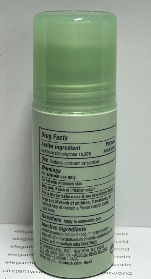 Desodorante enrollable CLINIQUE unisex TALLA COMPLETA 2,5 fl. oz. / 75 ml. NUEVO Foto 3 de 3