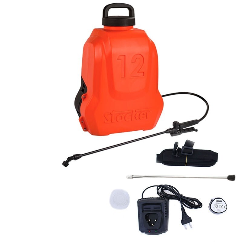 Stocker 239 - Pompa a Zaino Elettrica 12 L Batteria 12 V Lance e Ugelli