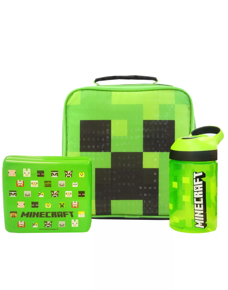 Minecraft Lunch Box Set Kids Boys (School Lunch Bag, Water Bottle, Snack  Pot)