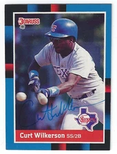 CURTIS CURT WILKERSON TEXAS RANGERS SIGNED 1988 CARD PIRATES CHICAGO CUBS ROYALS