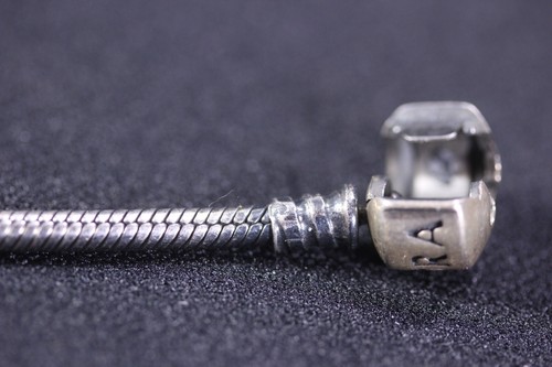 Pandora .925 Sterling Silver Bracelet & 2 Pandora Glass Beads Charms - Picture 18 of 23