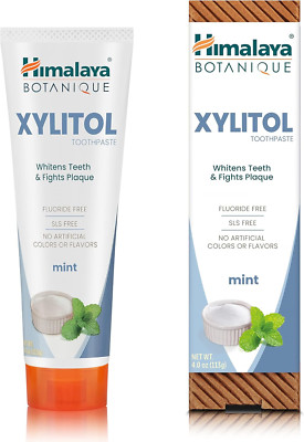Botanique Whitening Antiplaque Toothpaste with Xylitol, Fluoride Free, for Plaqu