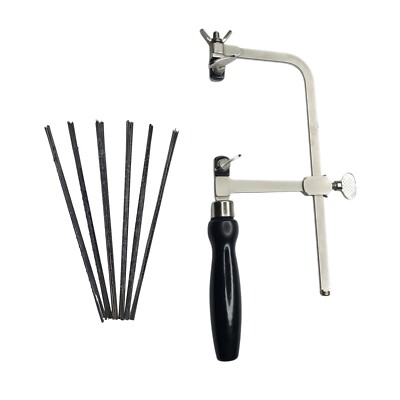 3'' Jewelers Adjustable Saw Frame with Tension Screw & Saw Blade Set Size:1/0-6/0