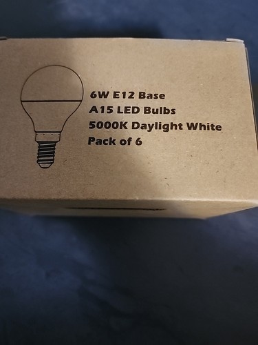 E12 LED 60W Equivalent Daylight White 5000K Ceiling Fan Bulbs 600LM CRI 85+ S... - Picture 3 of 4