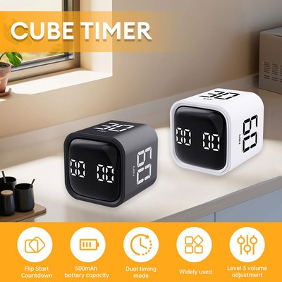 Cube Timer Gravity Sensor Flip Timer Responsive Kitchen Timer Custom Countdown
