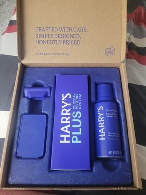 HARRYS PLUS Shaving Kit for Men - Premium Handle, Razor Blade Cartridge Foam Gel
