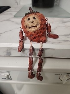 Vintage Strawberry  Shelf Sitter Dangling Legs Fruit Anthropomorphic