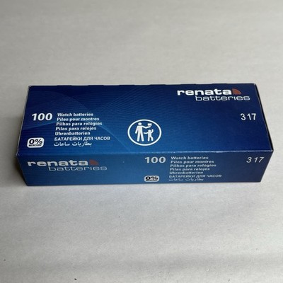 Box of 100 Renata 317 SR516SW Swiss Made 0% MERCURY Batteries