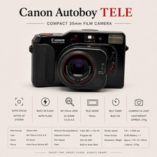 Canon Autoboy TELE 35mm Film Camera Tested Working From Japan