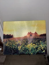 Vintage Glass Cutting Board 15x12 Counter Saver Kitchen Decor