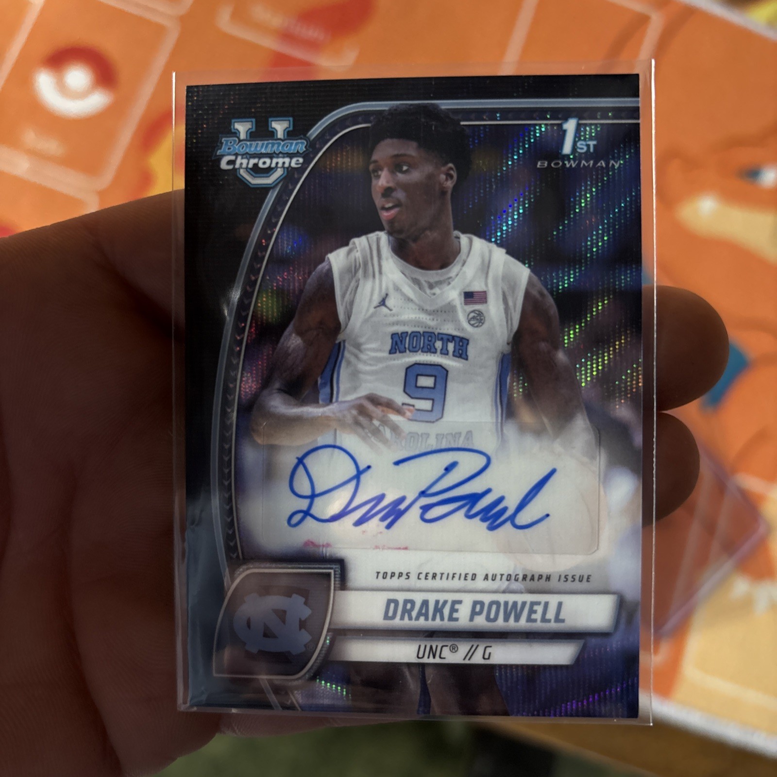 2024-25 Bowman University Chrome Drake Powell #69 Black Wave 1st Bowman Auto