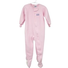 Osh Kosh B'Gosh VINTAGE Pink Footed Pajama Sleeper Zip up Fleece Baby Size 3T