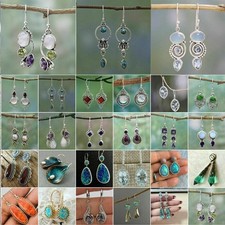 Boho Tibetan alloy Turquoise Hook Earring Women Vintage Jewelry Dangle Drop 2025