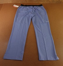 Skechers By Barco Womens Large Petite Ciel Blue Elastic Waist Scrub Pants NWT