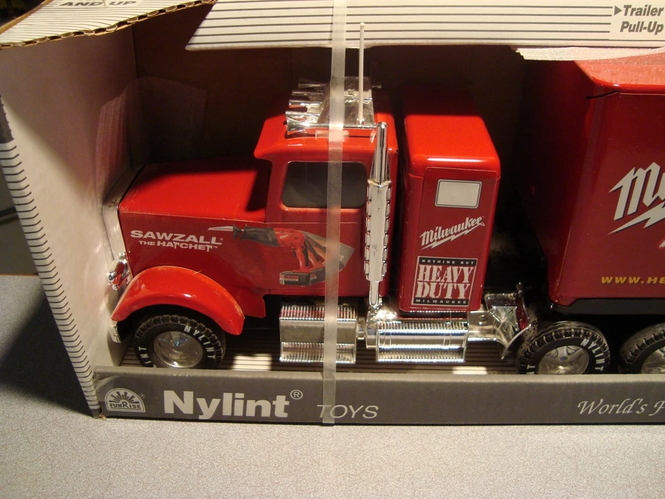 Nylint Toys Steel Tractor Trailer 18 Wheeler Milwaukee Sawzall #345-Z Red NIB - Image 2 of 4