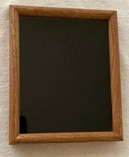 SHADOW BOX FRAME w/ Glass- Oak Wood Frame & Felt back inside- 11" x 9" x 1.75"