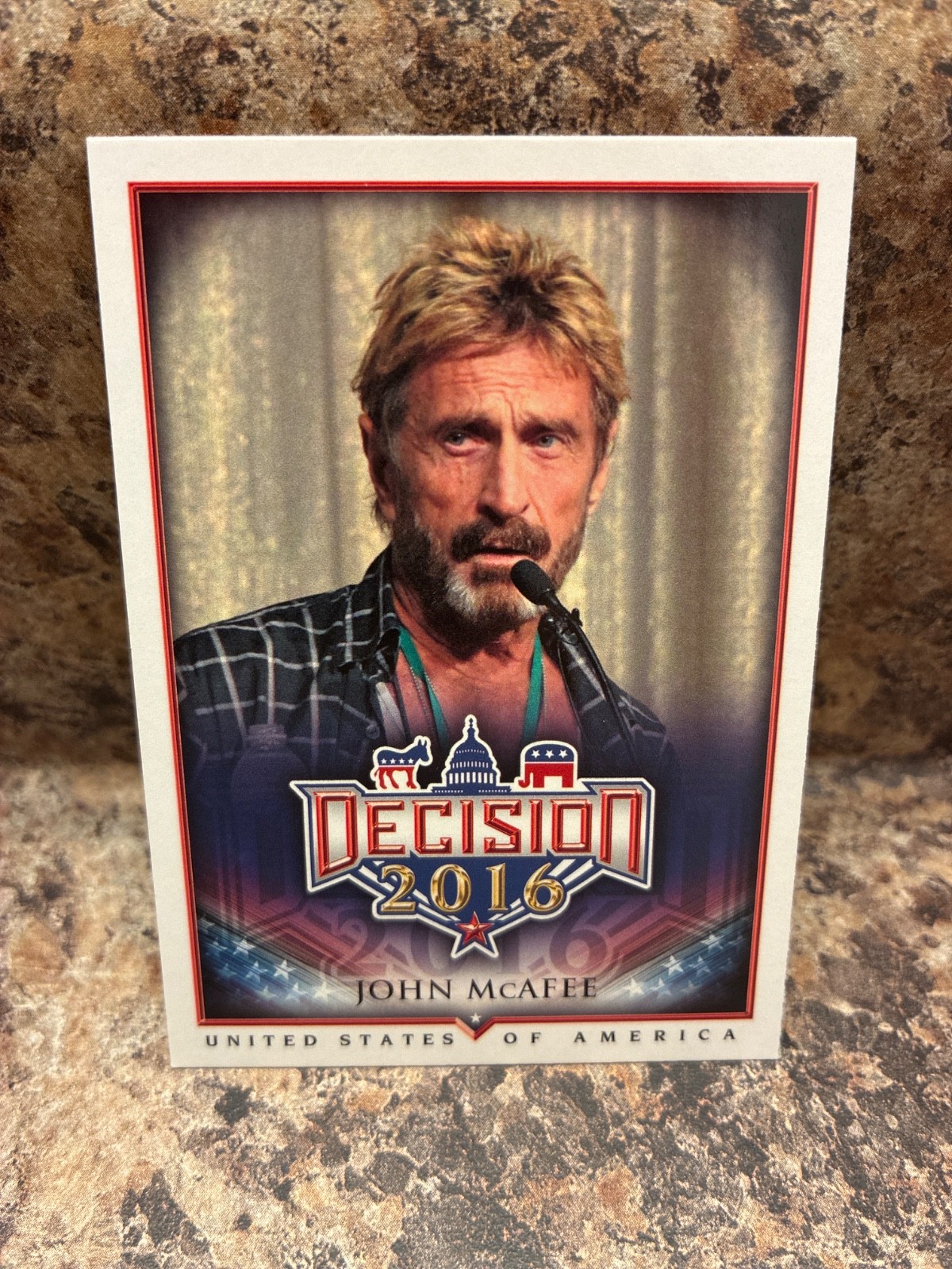 2016 Decision JOHN MCAFEE Political Card🔥LIBERTARIAN! #14