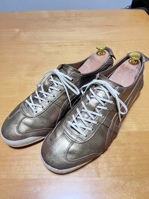 Onitsuka Tiger MEXICO 66 SD Low Top Sneakers Bronze Metallic Leather Men's US 9