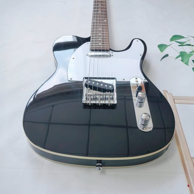 #ad USA Ship TELE Black Electric Guitar Chrome Parts Black Fretboard Fast Ship $189.00
