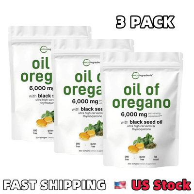 #ad #ad 3 Pack Oil of Oregano with Black Seed Oil 300 Softgels NEW Microingredients $35.00