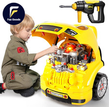 Large Truck Builder Kit for Toddlers 3-5 Kids Mechanic Workshop Set with Light