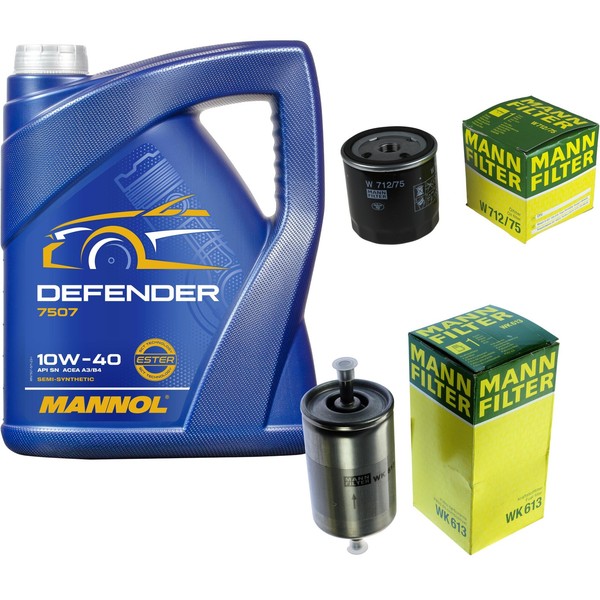Mann Inspektionspaket 5L Mannol Defender 10W-40 FüR Opel Astra F CC 1.6I 1.4I-image