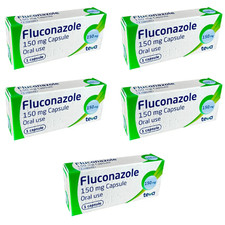 5x Oral Fluconazole 150mg Thrush Capsules - Anti-fungal, Yeast - BRAND MAY VARY