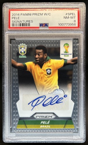 2014 Panini Prizm FIFA World Cup Brazil Pele Signatures Auto #S-PEL PSA 8