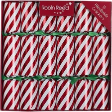 Robin Reed H5 Christmas Holiday 12pc 10in Themed Crackers - Candy Stripe 52146