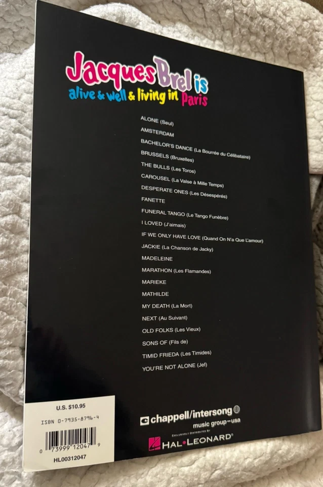 Jacques Brel Is Alive And Well And Living In Paris Songbook Hal Leonard - Image 2 of 4