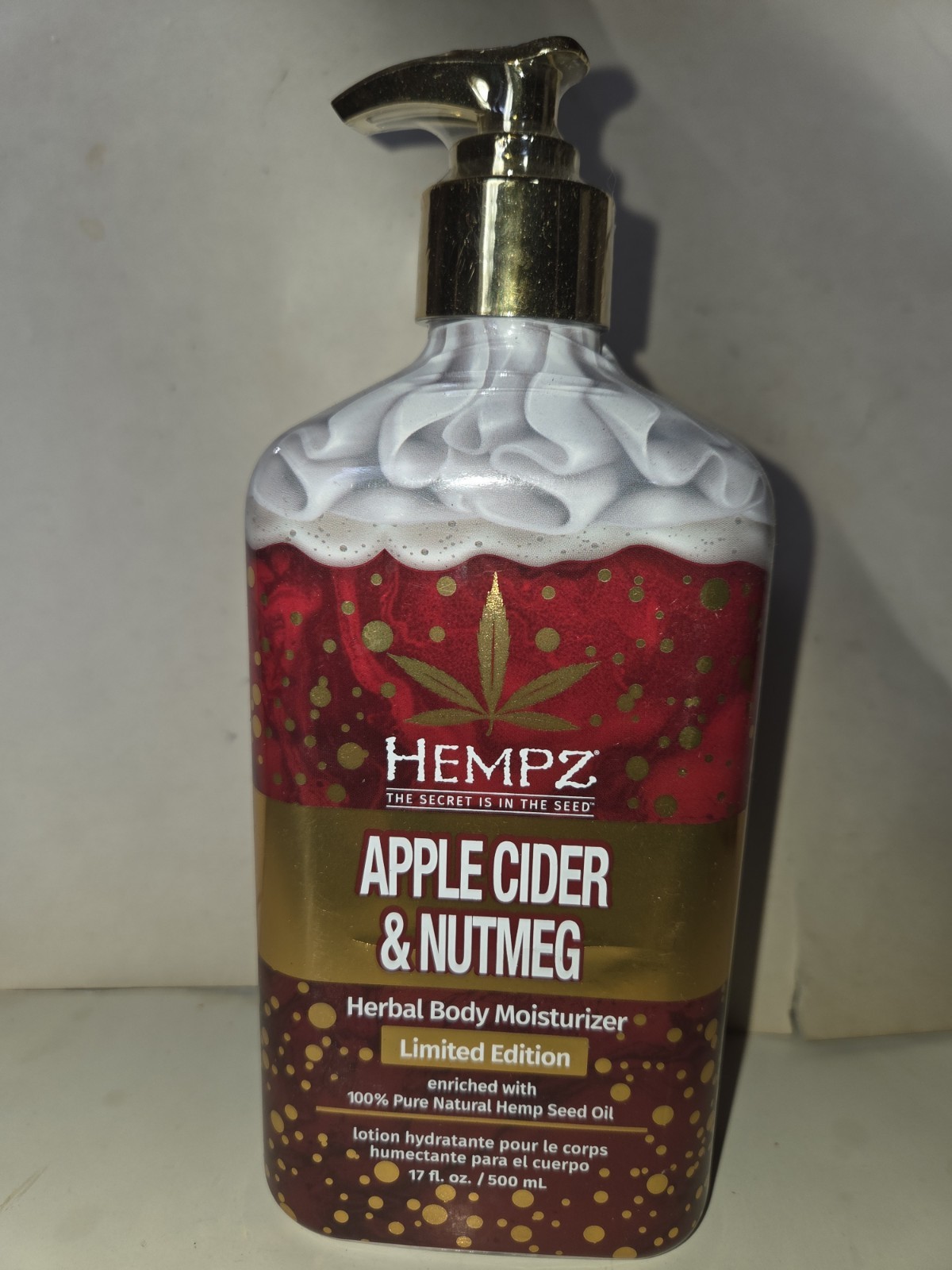 Hempz Apple Cider & Nutmeg Fall Limited Herbal Body Moisturizing Lotion 17oz New