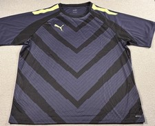 Camiseta deportiva de fútbol Puma Dry Cell XXL púrpura negra a rayas de neón geo droga