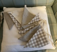 Laura Ashley Handmade Fabric Bunting In Neutrals 10 Flags