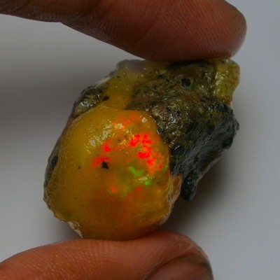 Ethiopian Oil Opal Specimen  44.20  cts Natural Rough Gemstone - Fire Opal Roug