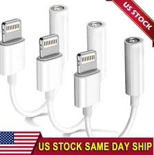3x For iPhone Headphone lot Adapter Jack 8Pin to 3.5mm Aux Cord Dongle Converter