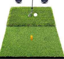 Foldable Heavy-Duty Golf Hitting Mat with 10Mm EVA Backing for Indoor/Outdoor Sw