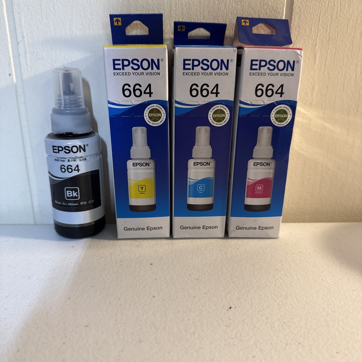 Epson 664 Combo Color Ink Genuine Cyan Magenta Yellow New Expired