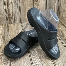 OOFOS Womens OOahh Recovery Slide Sandals Black Performance Shoes Size 10 EU 41