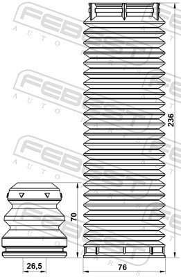 FEBEST-OE VLSHB-S80F-KIT.OE Dust Cover Kit, shock absorber for FORD,FORD USA,MAZ